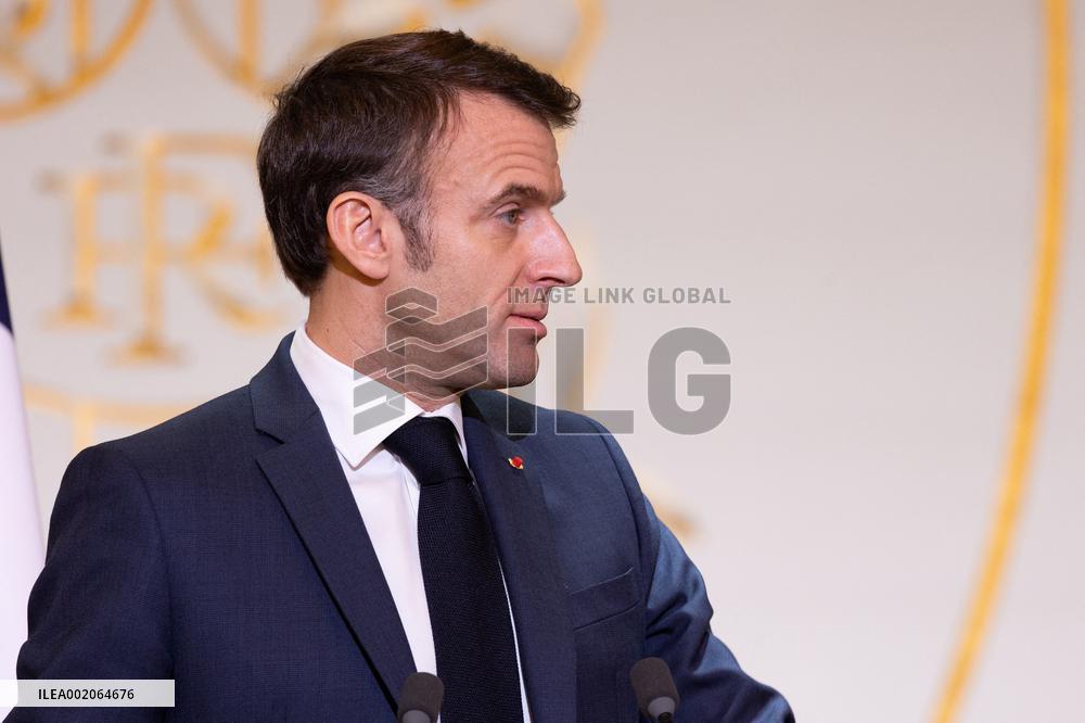 President Macron Meets With The Research Community - Paris
