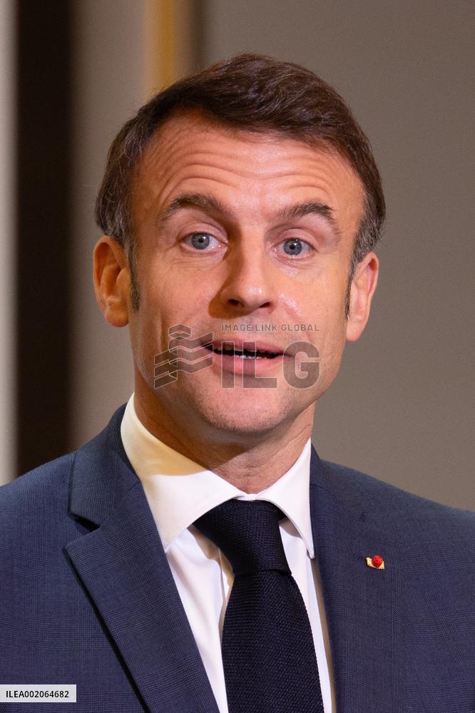 President Macron Meets With The Research Community - Paris