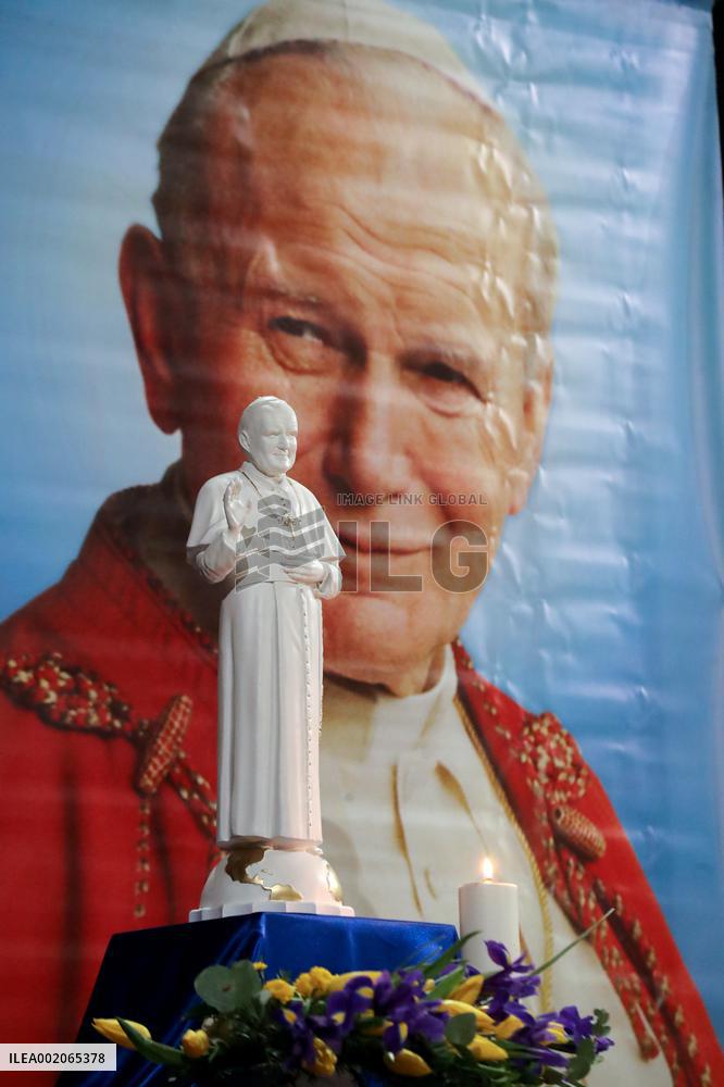 Relics of Pope Saint John Paul II at St Nicholas Church in Kyiv
