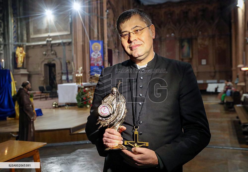 Relics of Pope Saint John Paul II at St Nicholas Church in Kyiv