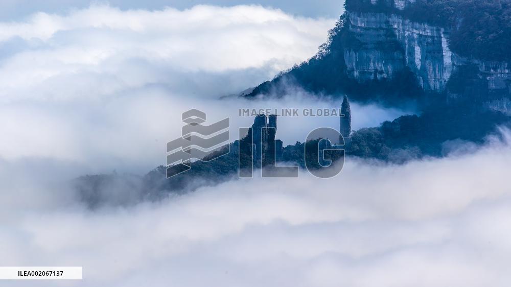 Tourist Enjoy Jinfo Mountain in Chongqing