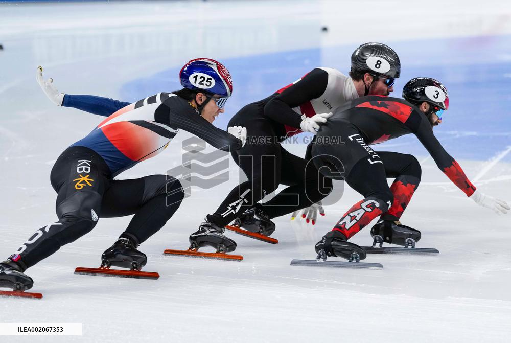 (SP)CHINA-BEIJING-SHORT TRACK SPEED SKATING-ISU WORLD CUP-MEN'S 500M(CN)