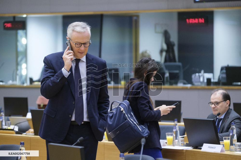 Bruno Le Maire At Meeting Of EcoFin - Brussels