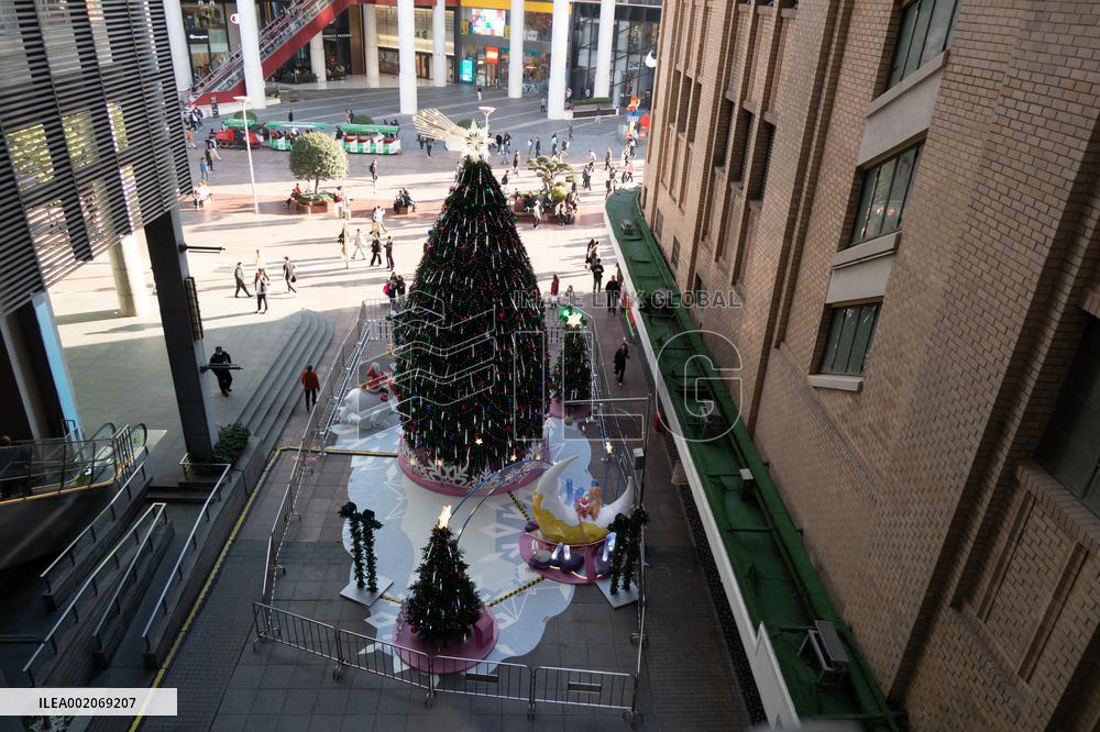 Christmas Decorations Along Nanjing Road in Shanghai