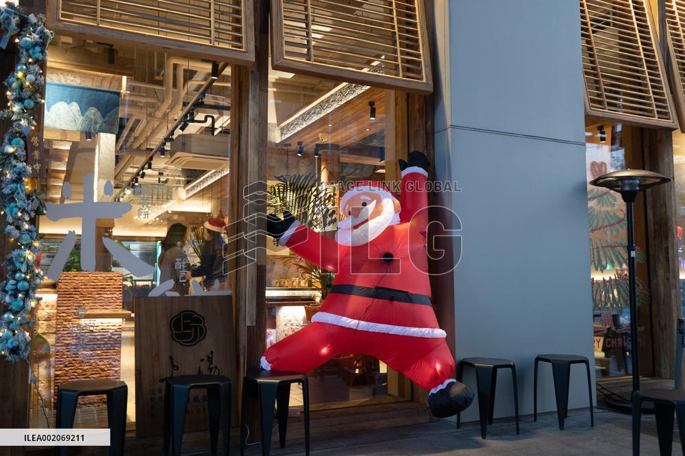 Christmas Decorations Along Nanjing Road in Shanghai
