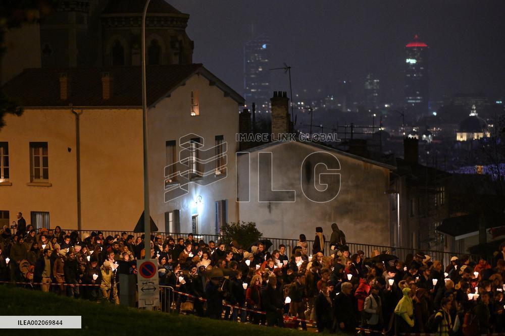 Religions Procession During Fete Des Lumieres 2023 Lyon