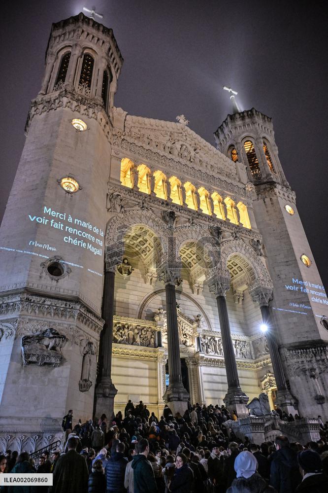 Religions Procession During Fete Des Lumieres 2023 Lyon