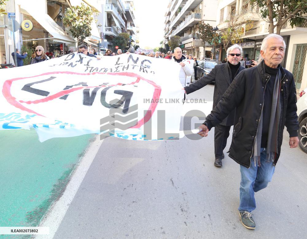 LNG Station Protest - Volos
