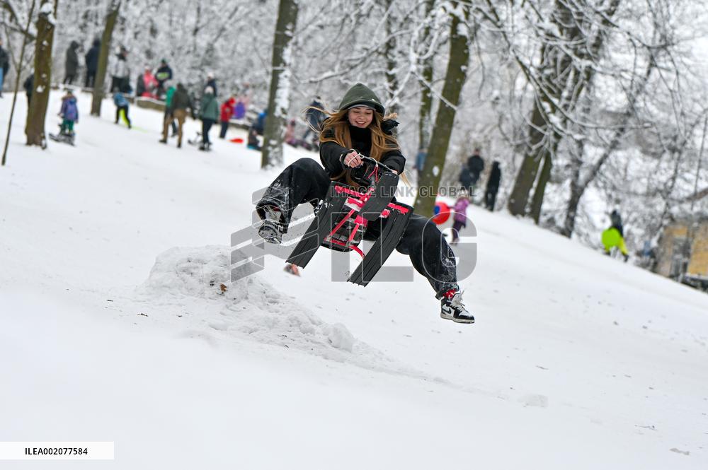 Sledging in Lviv