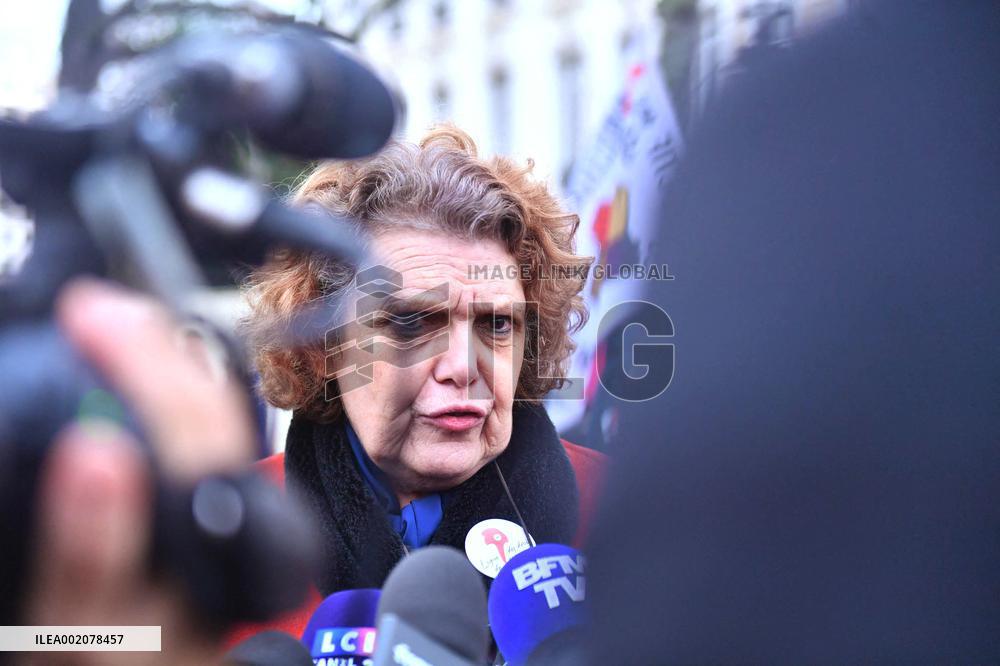 Rally In Paris Against Immigration Law As Parliamentary Debate Continues