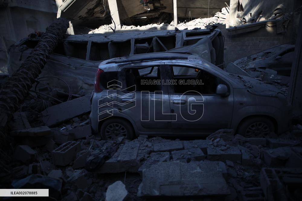 MIDEAST-GAZA-MAGHAZI REFUGEE CAMP-AIRSTRIKE