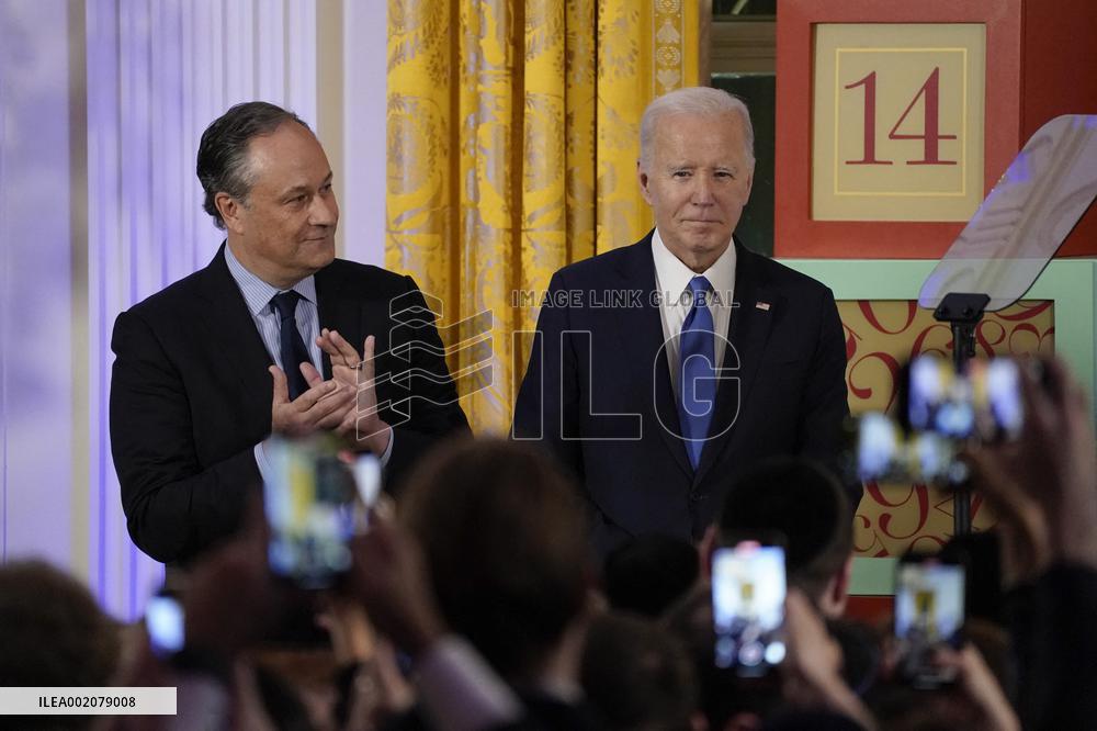 U.S. President Joe Biden hosts a Hanukkah reception at the White House in Washington