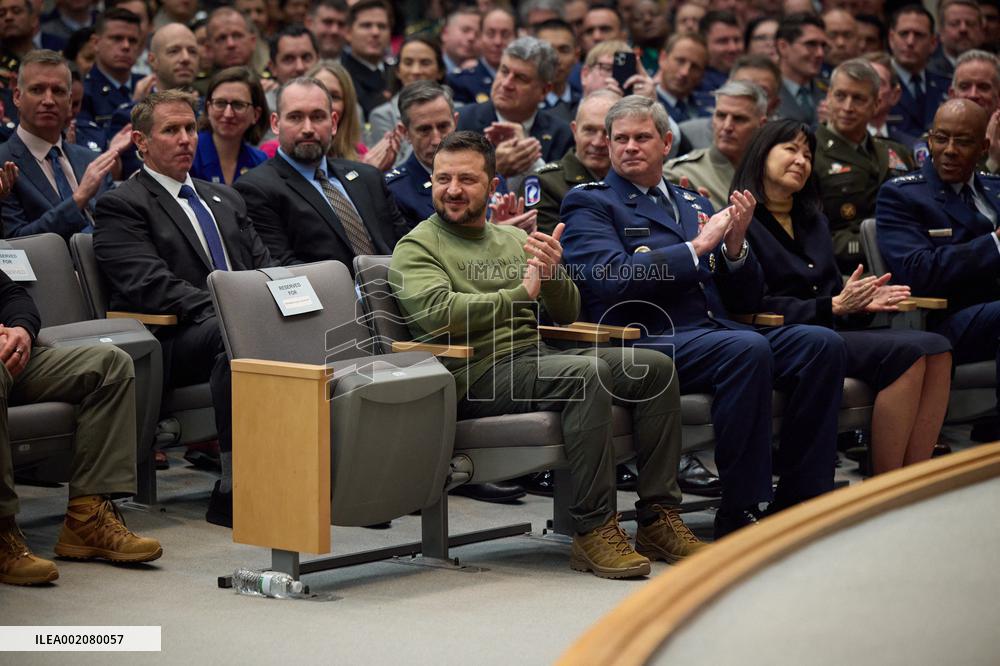 Zelensky Pleads For U.S. Aid At The National Defense University - Washington