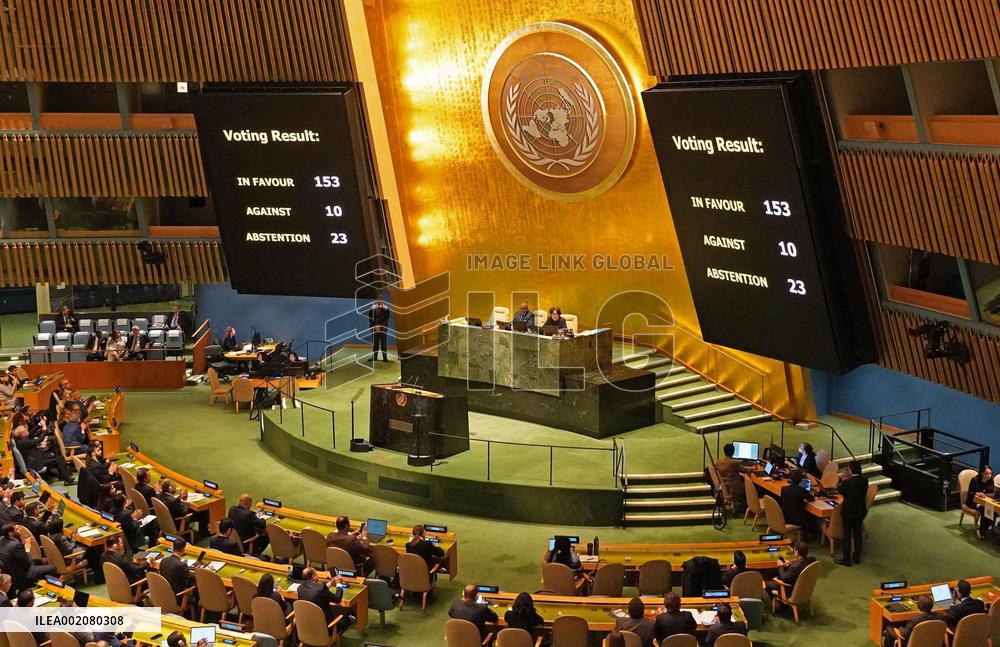 U.N. General Assembly agrees to demand cease-fire in Gaza