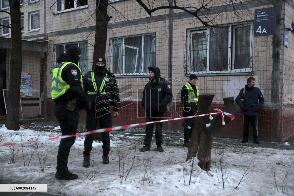 Russian ballistic missile attack on Kyiv