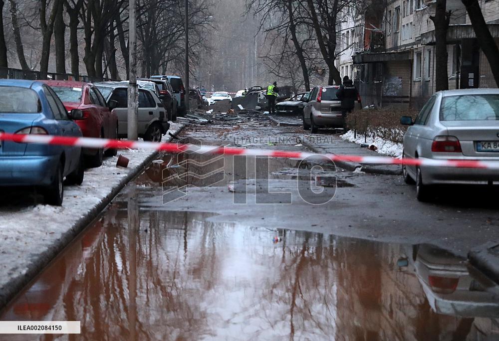 Russian ballistic missile attack on Kyiv