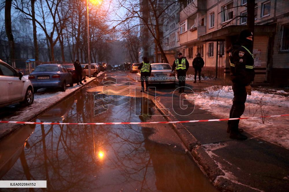 Russian ballistic missile attack on Kyiv