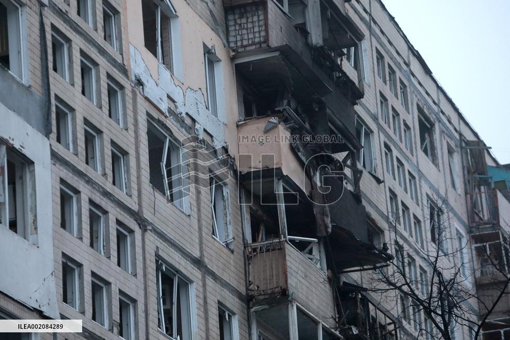 Russian ballistic missile attack on Kyiv