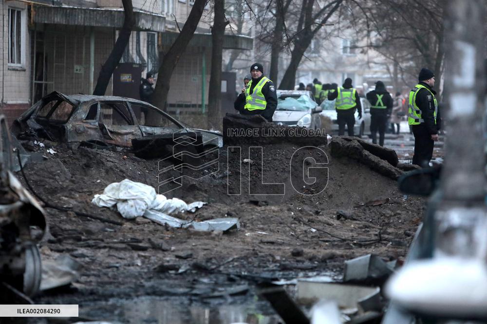 Russian ballistic missile attack on Kyiv