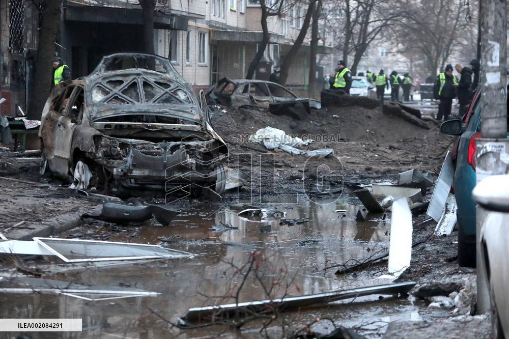 Russian ballistic missile attack on Kyiv
