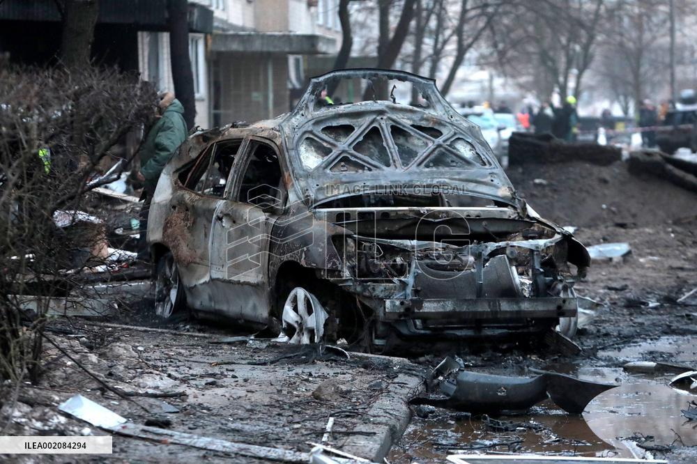 Russian ballistic missile attack on Kyiv