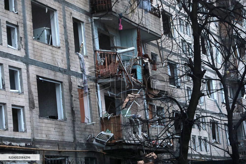 Russian ballistic missile attack on Kyiv