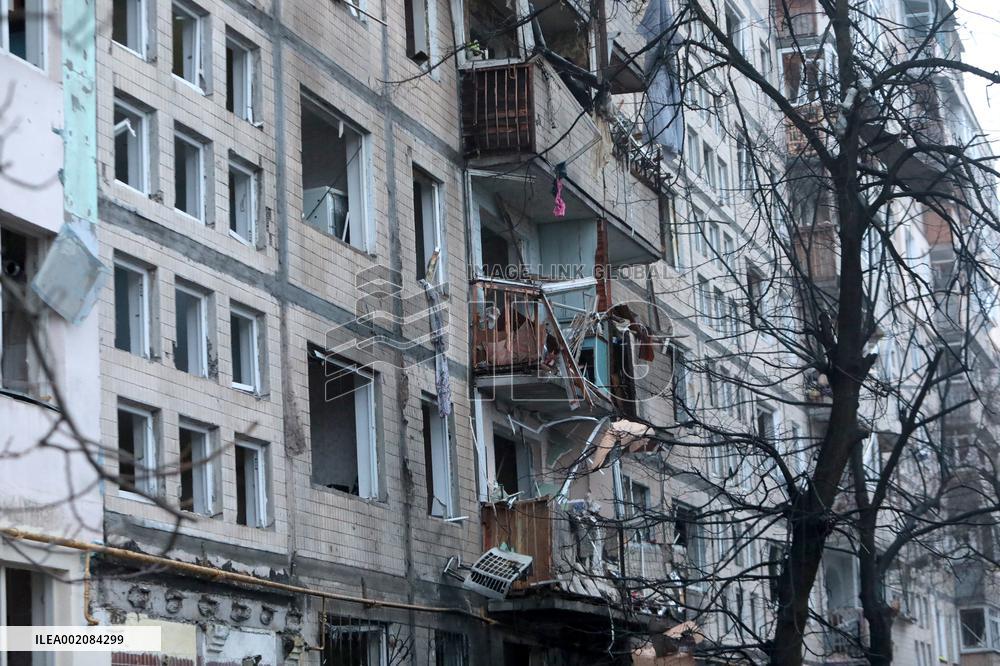 Russian ballistic missile attack on Kyiv