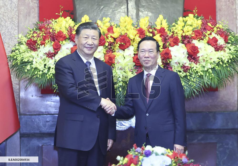 VIETNAM-HANOI-XI JINPING-VIETNAMESE PRESIDENT-TALKS