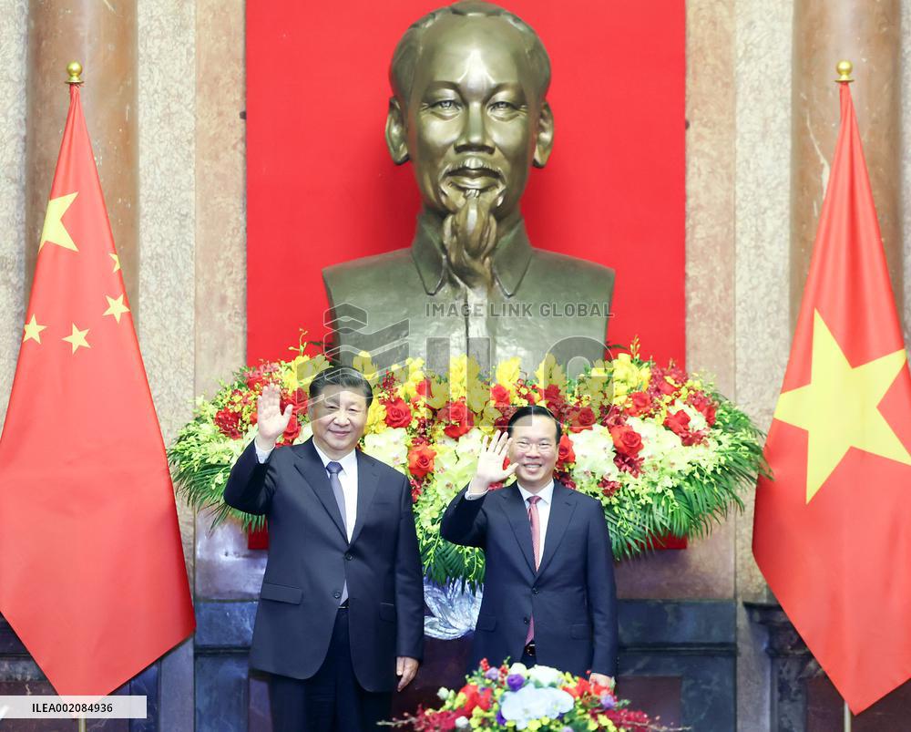 VIETNAM-HANOI-XI JINPING-VIETNAMESE PRESIDENT-TALKS