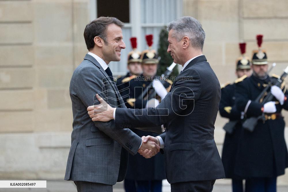 Emmanuel Macron greet Slovenia Prime Minister - Paris