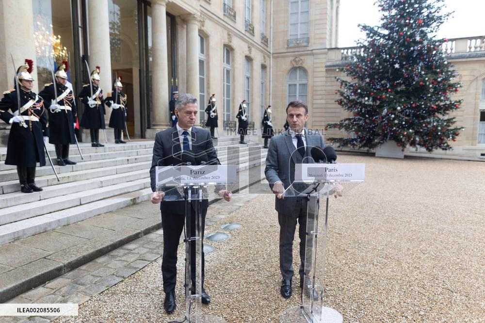 Emmanuel Macron greet Slovenia Prime Minister - Paris
