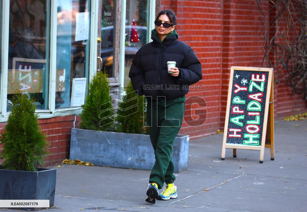 Emily Ratajkowski Looks Comfortable - NYC