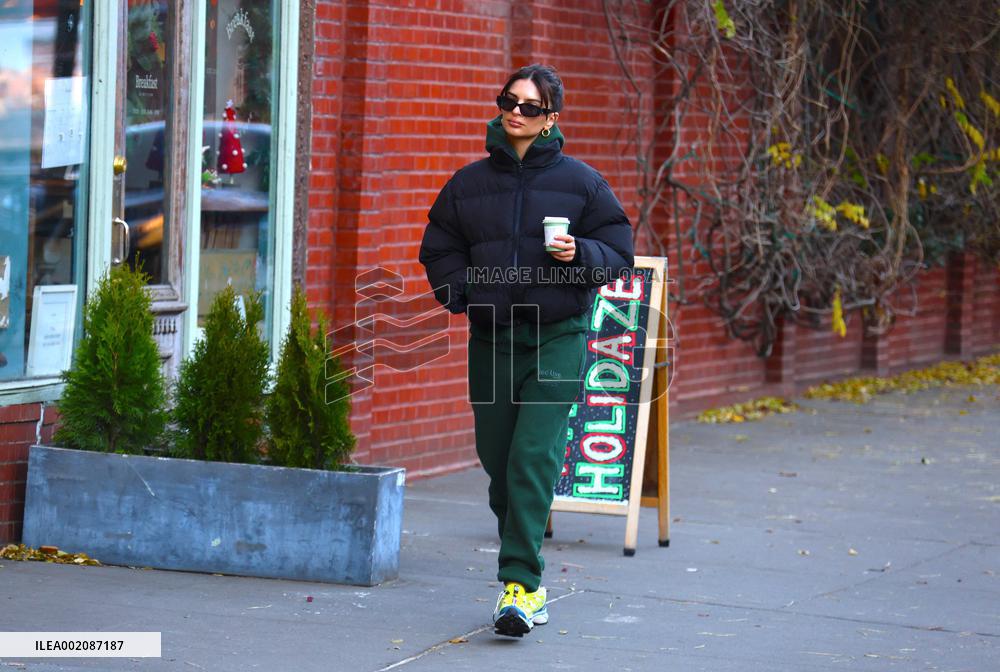 Emily Ratajkowski Looks Comfortable - NYC