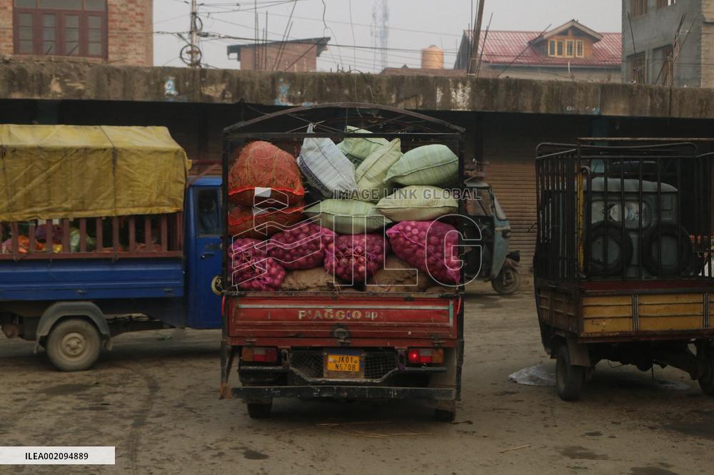 Selling Onions at an Outdoor Market - India