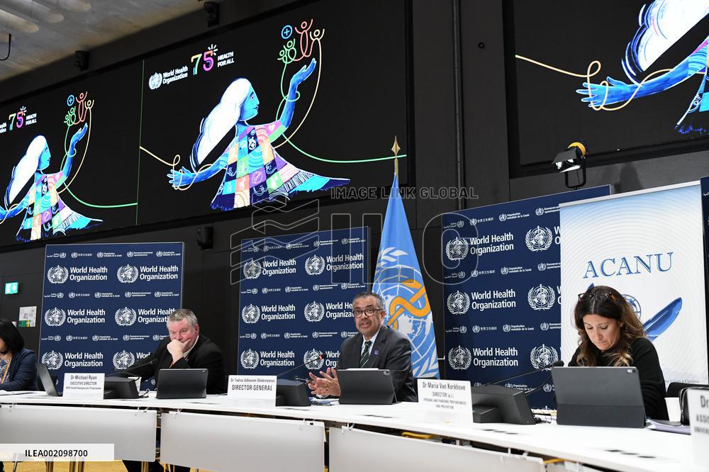 SWITZERLAND-GENEVA-WHO-PRESS BRIEFING-GAZA-CEASEFIRE