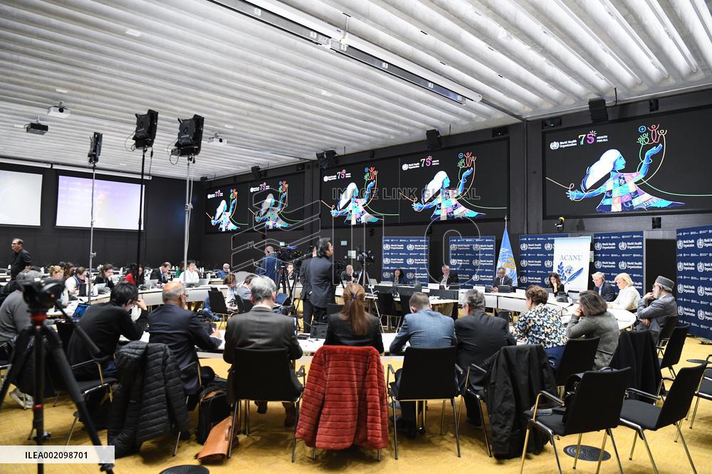 SWITZERLAND-GENEVA-WHO-PRESS BRIEFING-GAZA-CEASEFIRE