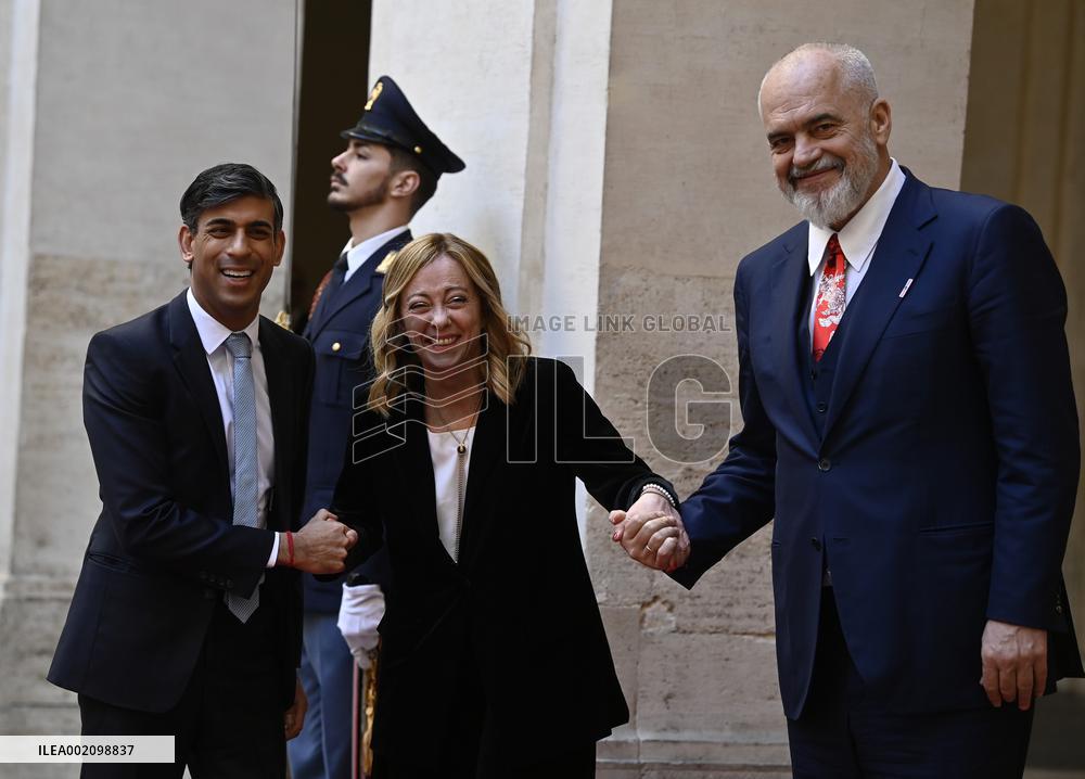 ITALY-ROME-BRITAIN-ALBANIA-LEADERS-MEETTING