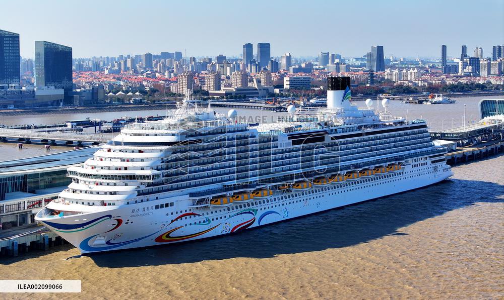 China First Large Cruise Ship Adora Magic City in Shanghai