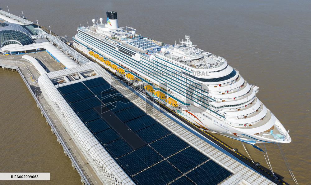 China First Large Cruise Ship Adora Magic City in Shanghai