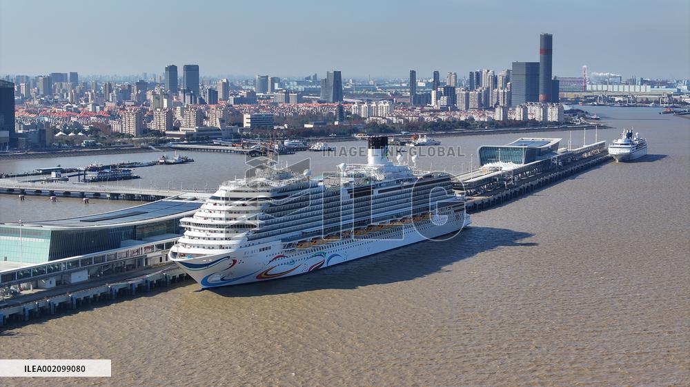 China First Large Cruise Ship Adora Magic City in Shanghai