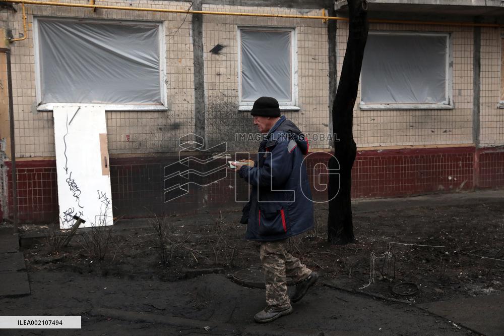Aftermath of December 13 Russian missile attack on Kyiv