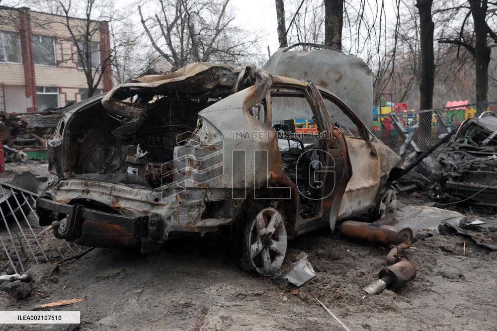 Aftermath of December 13 Russian missile attack on Kyiv
