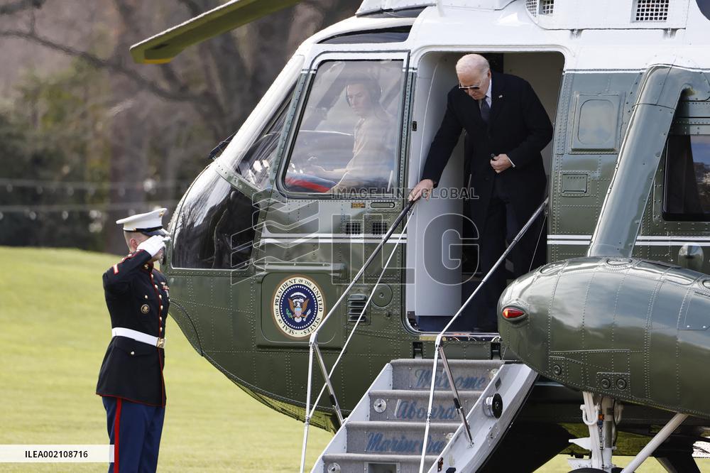 President Biden Arrives at the White House in Washington