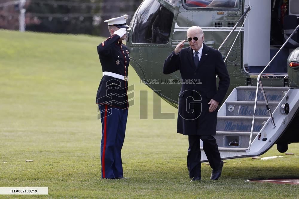 President Biden Arrives at the White House in Washington