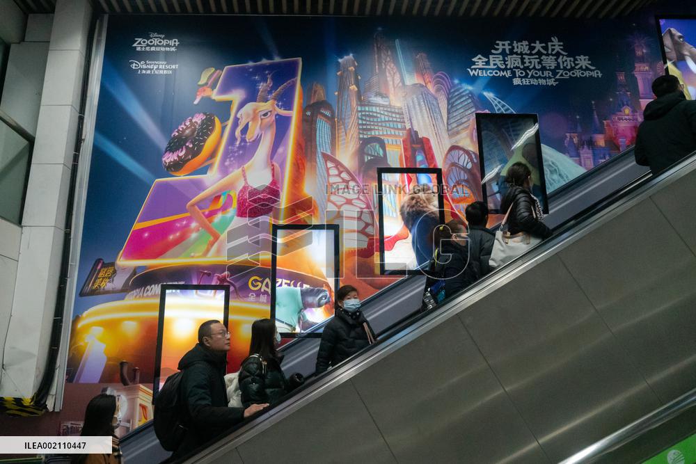 Disney Zootopia Themed Publicity Installation in the subway in Shanghai