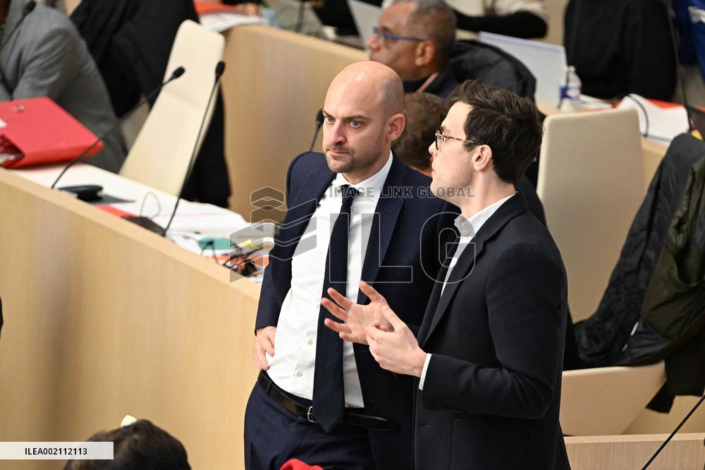 Clement Beaune and Valerie Pecresse at the Ile-de-France Regional Council Meeting