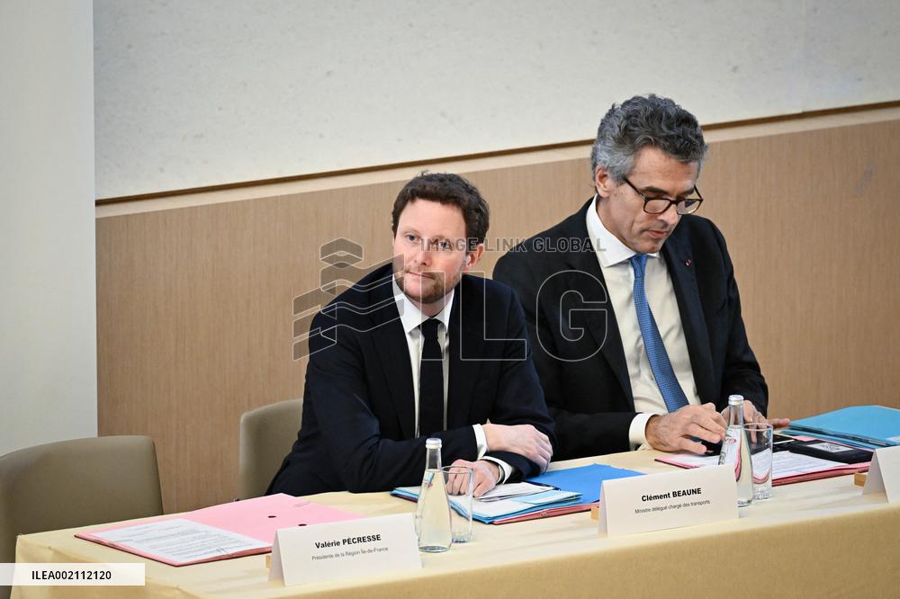 Clement Beaune and Valerie Pecresse at the Ile-de-France Regional Council Meeting