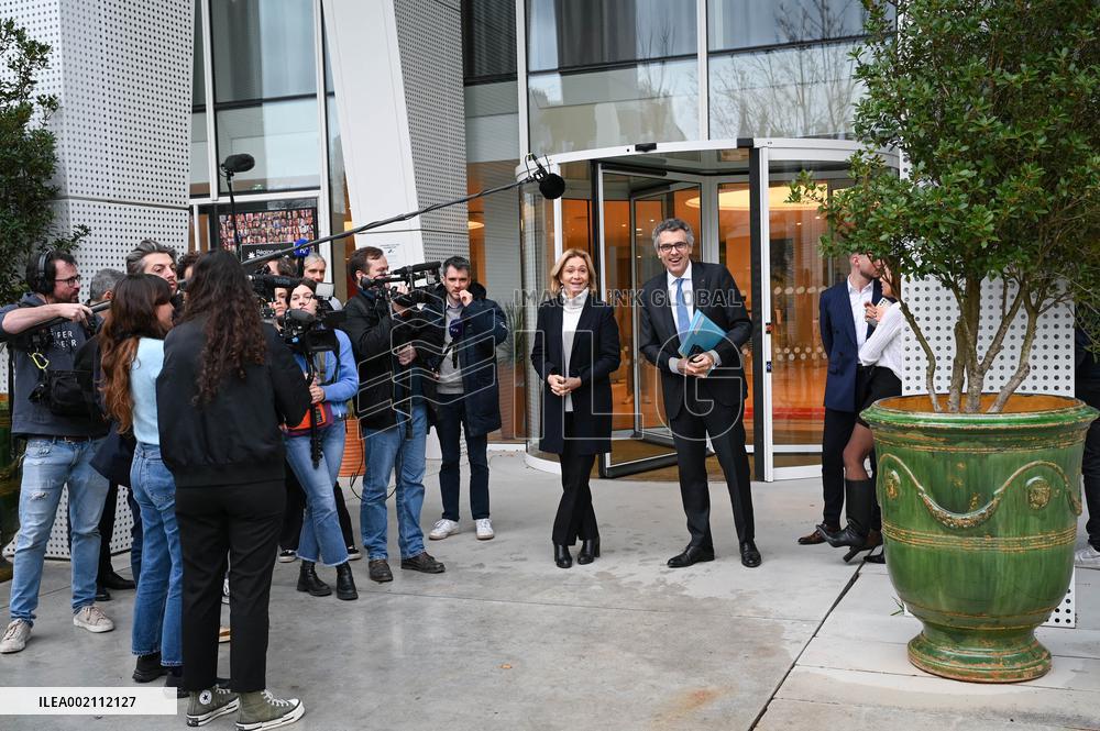 Clement Beaune and Valerie Pecresse at the Ile-de-France Regional Council Meeting