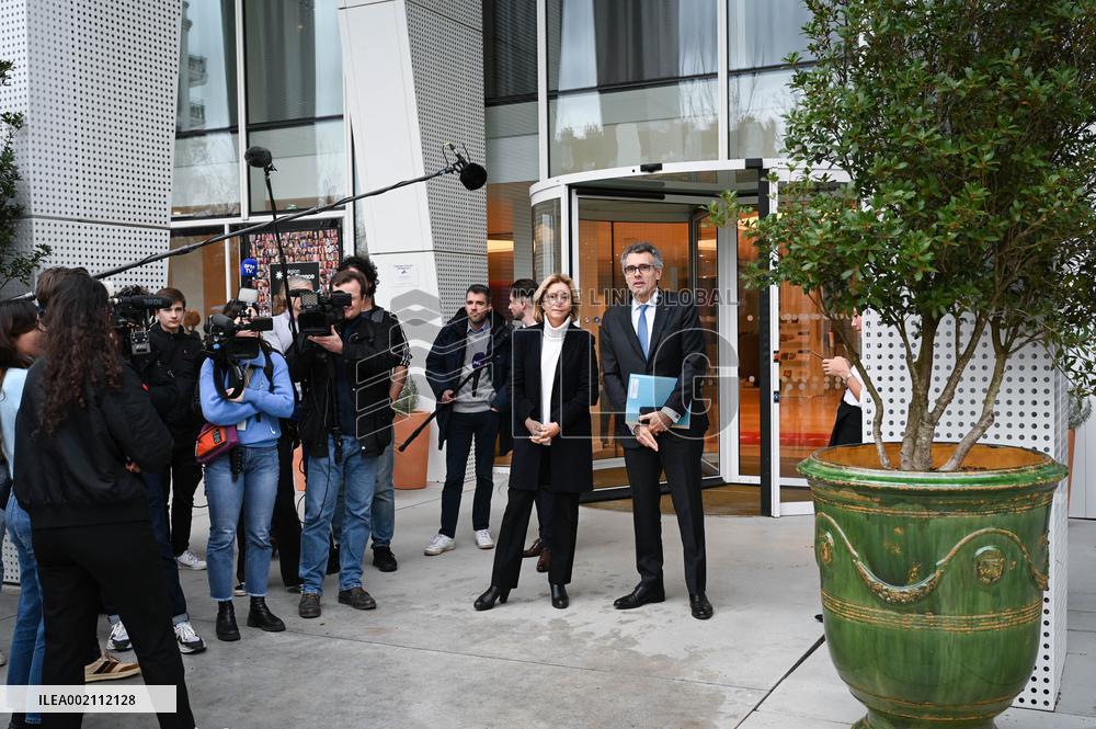 Clement Beaune and Valerie Pecresse at the Ile-de-France Regional Council Meeting