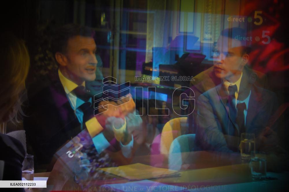 Emmanuel Macron on the French TV channel France 5’s show ‘’ C a vous ‘’